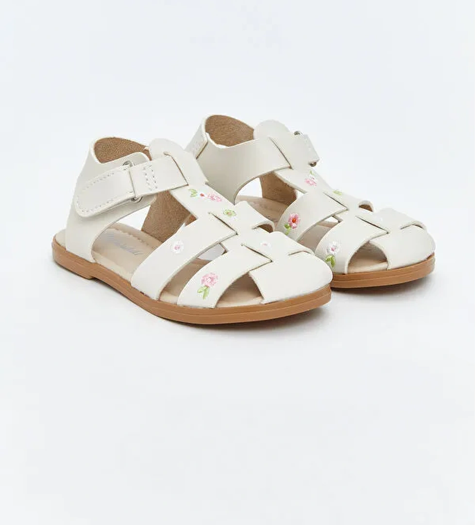 Deri Görünümlü Kız Bebek Sandalet - Görsel 1