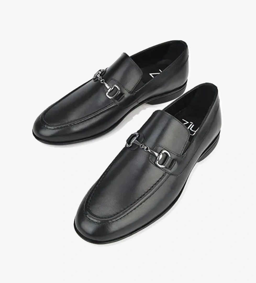 Erkek Hakiki Deri Ayakkabı 143745ZAB0404 Siyah - Görsel 1