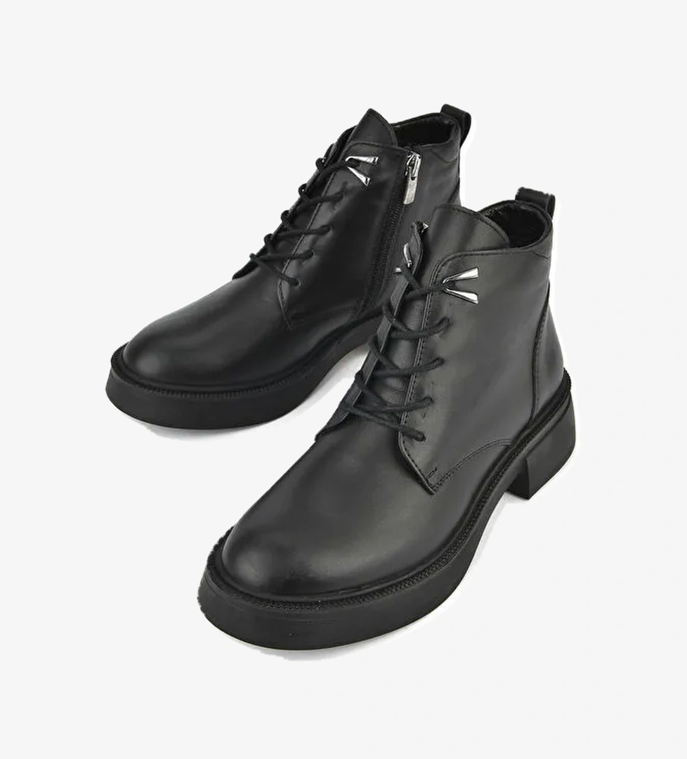 Kadın Hakiki Deri Bot 143359Z326 Siyah - Görsel 1