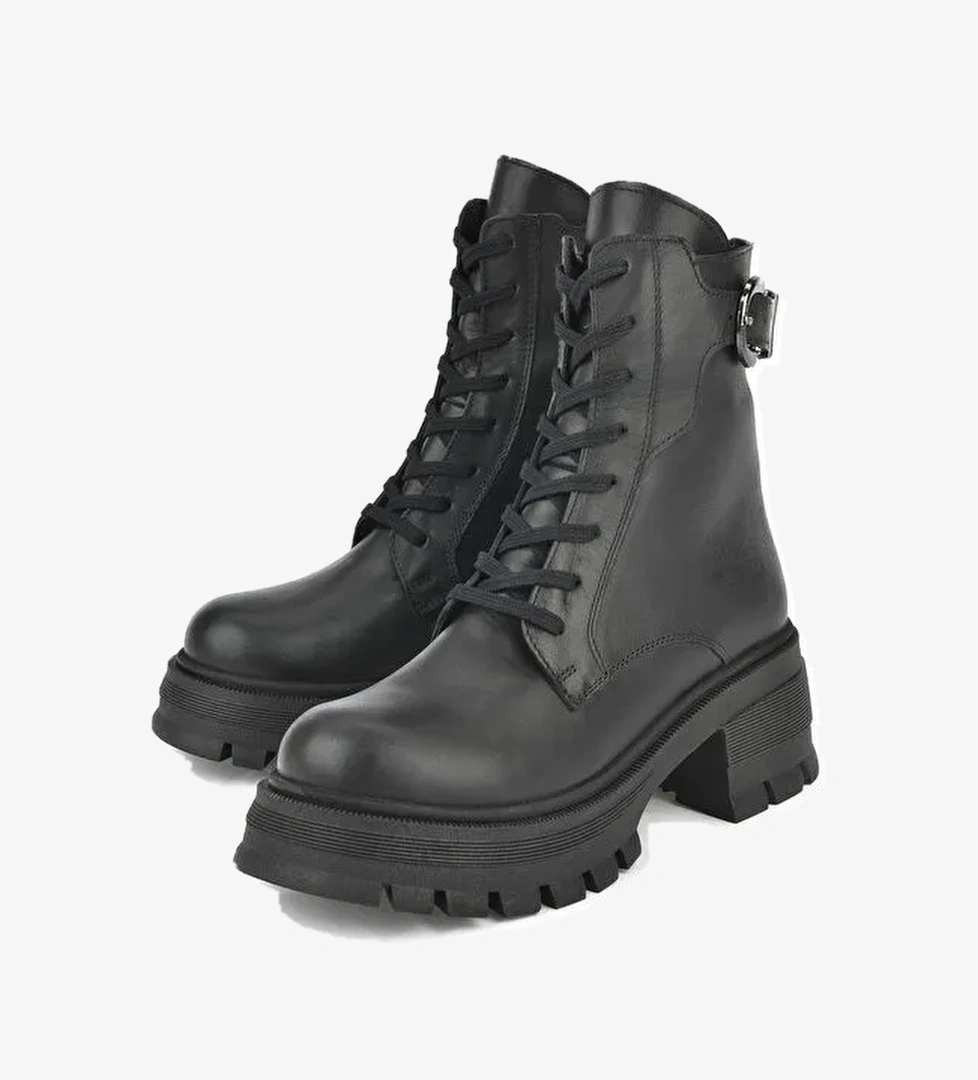 Kadın Hakiki Deri Bot 143359Z616 Siyah - Görsel 1