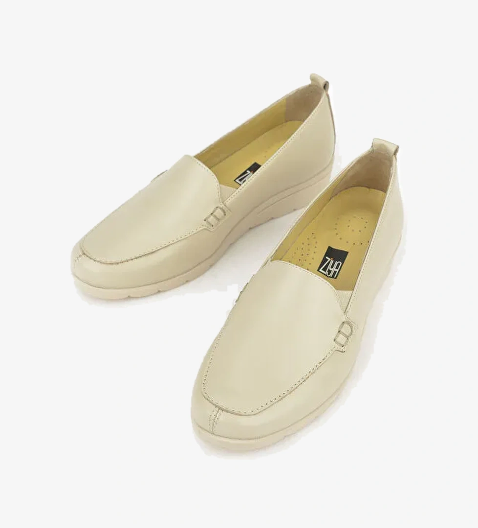 Kadın Hakiki Deri Günlük Ayakkabı 1411022Z2021 Bej - Görsel 1