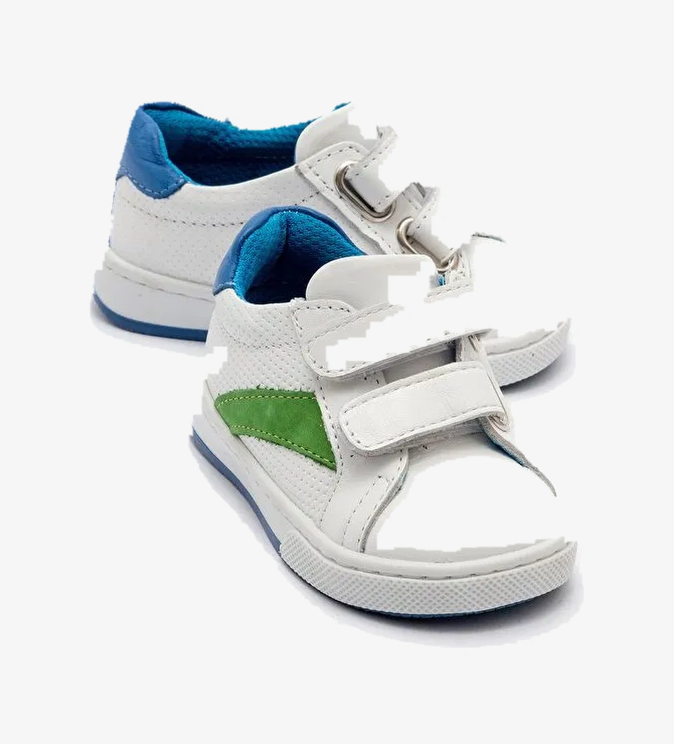 Erkek Çocuk Beyaz Hakiki Deri Günlük İlk Adım Ayakkabı