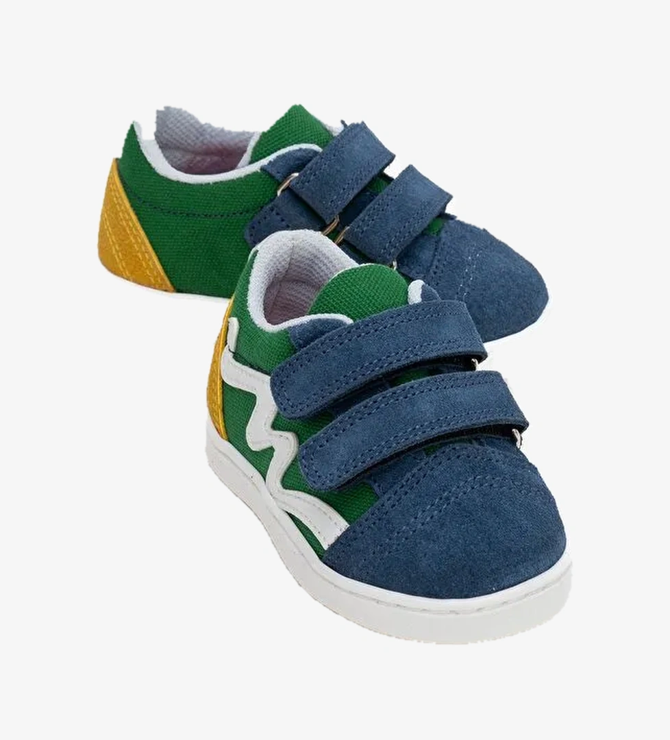 Erkek Çocuk Mavi Hakiki Deri Günlük Ayakkabı