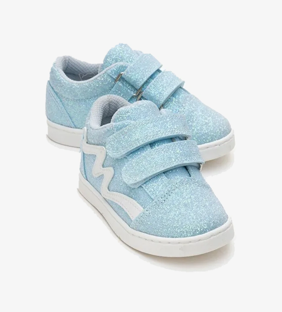 Kız Çocuk Mavi Simli Sneaker Ayakkabı