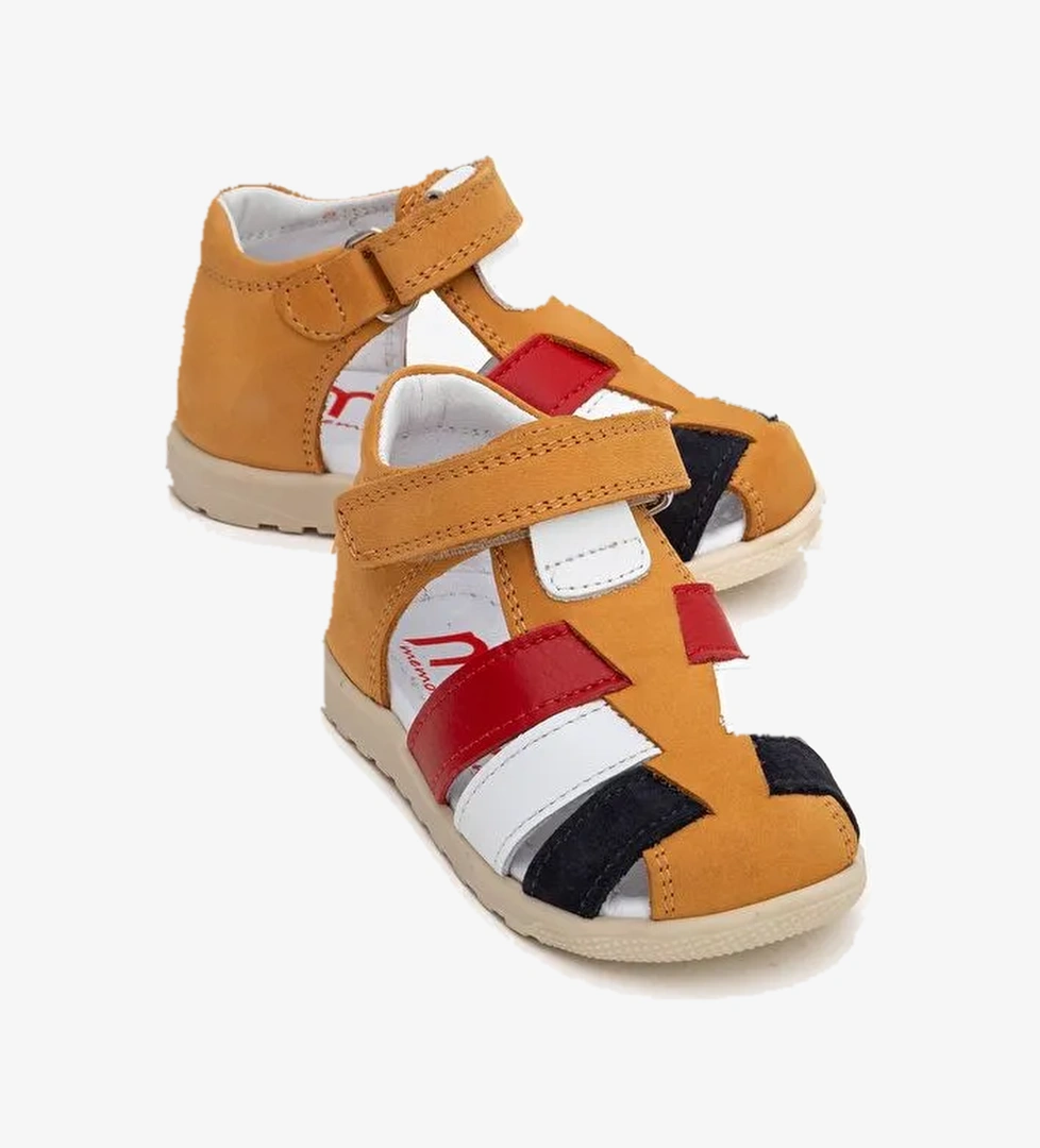 Erkek Çocuk Sarı Hakiki Deri Günlük İlk Adım Ayakkabı - Görsel 1