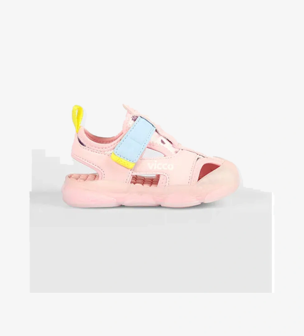 Live Işıklı Kız Bebek Pudra Sandalet - Görsel 1