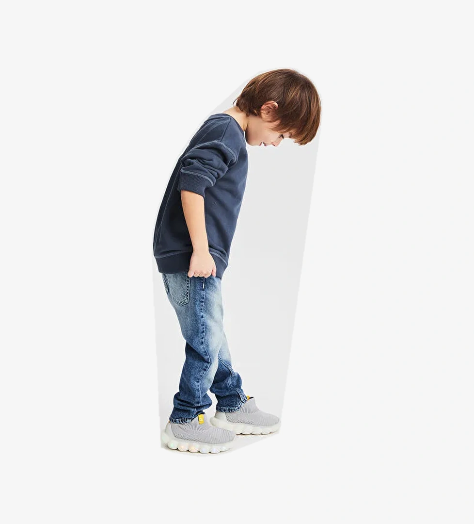 Bomb Işıklı Erkek Bebek Gri Spor Ayakkabı - Görsel 1