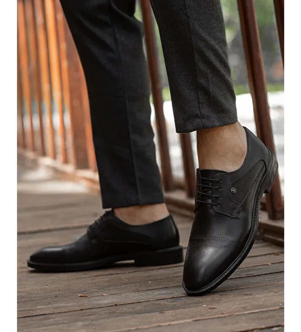 D02018 Günlük Ortopedik Erkek Hakiki Deri Klasik Ayakkabı - Görsel 1