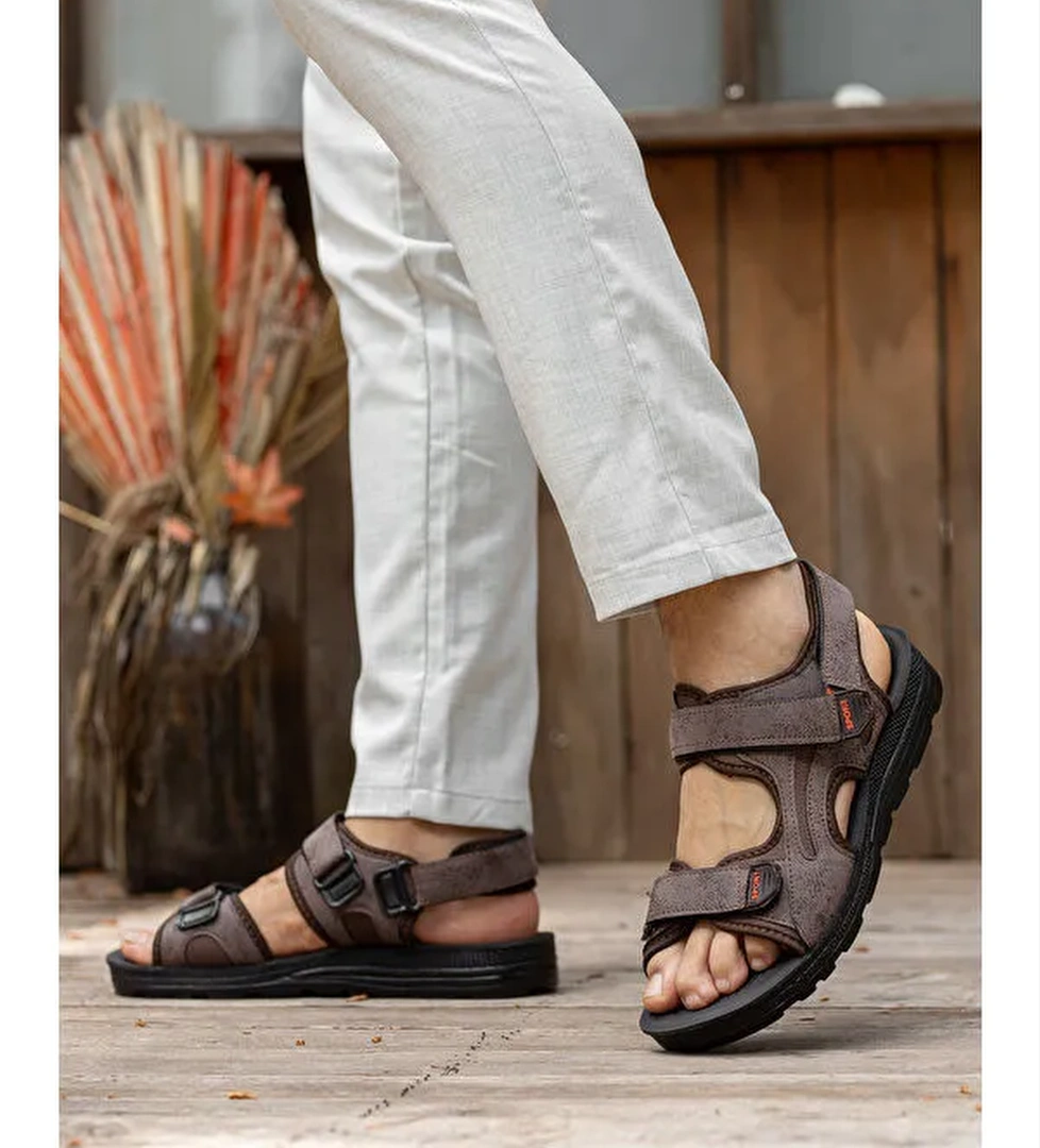 Sandalo Günlük Ortopedik Confort Erkek Sandalet
