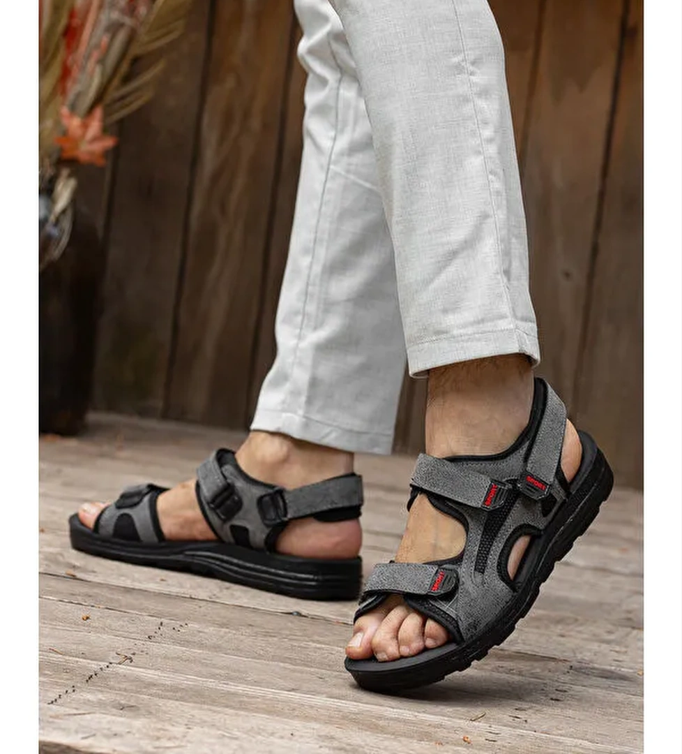 Sandalo Günlük Ortopedik Confort Erkek Sandalet