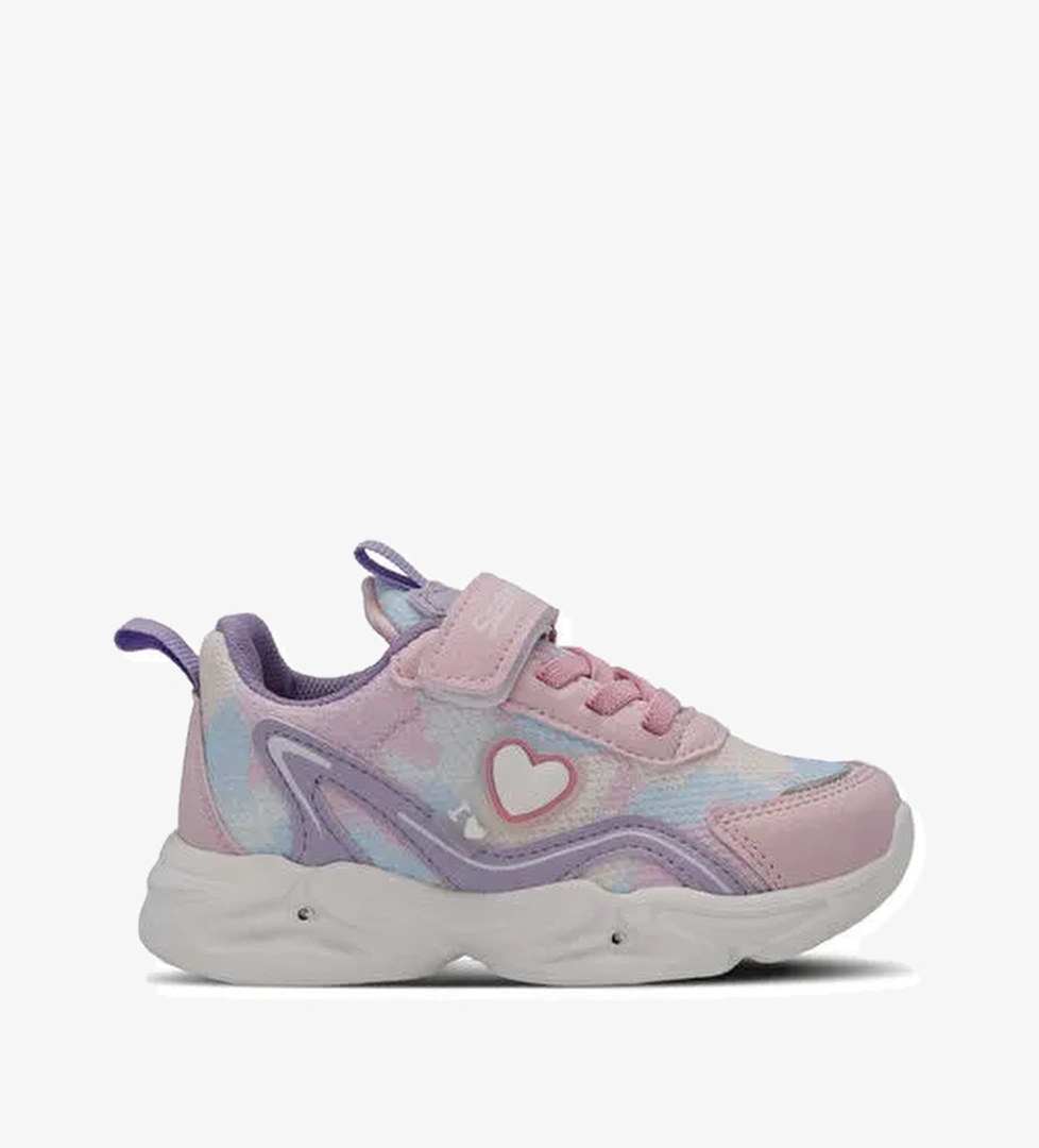 KLARION Kız Çocuk Cırt Cırtlı Pembe / Mor Günlük Spor Ayakkabısı