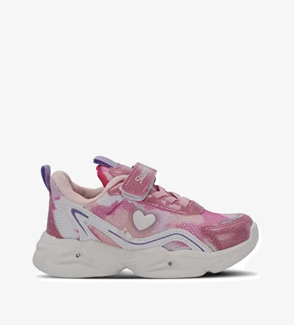 KLARION Kız Çocuk Cırt Cırtlı Pembe Günlük Spor Ayakkabısı - Görsel 1