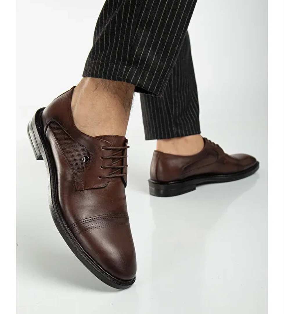 D02018 Günlük Ortopedik Erkek Hakiki Deri Klasik Ayakkabı