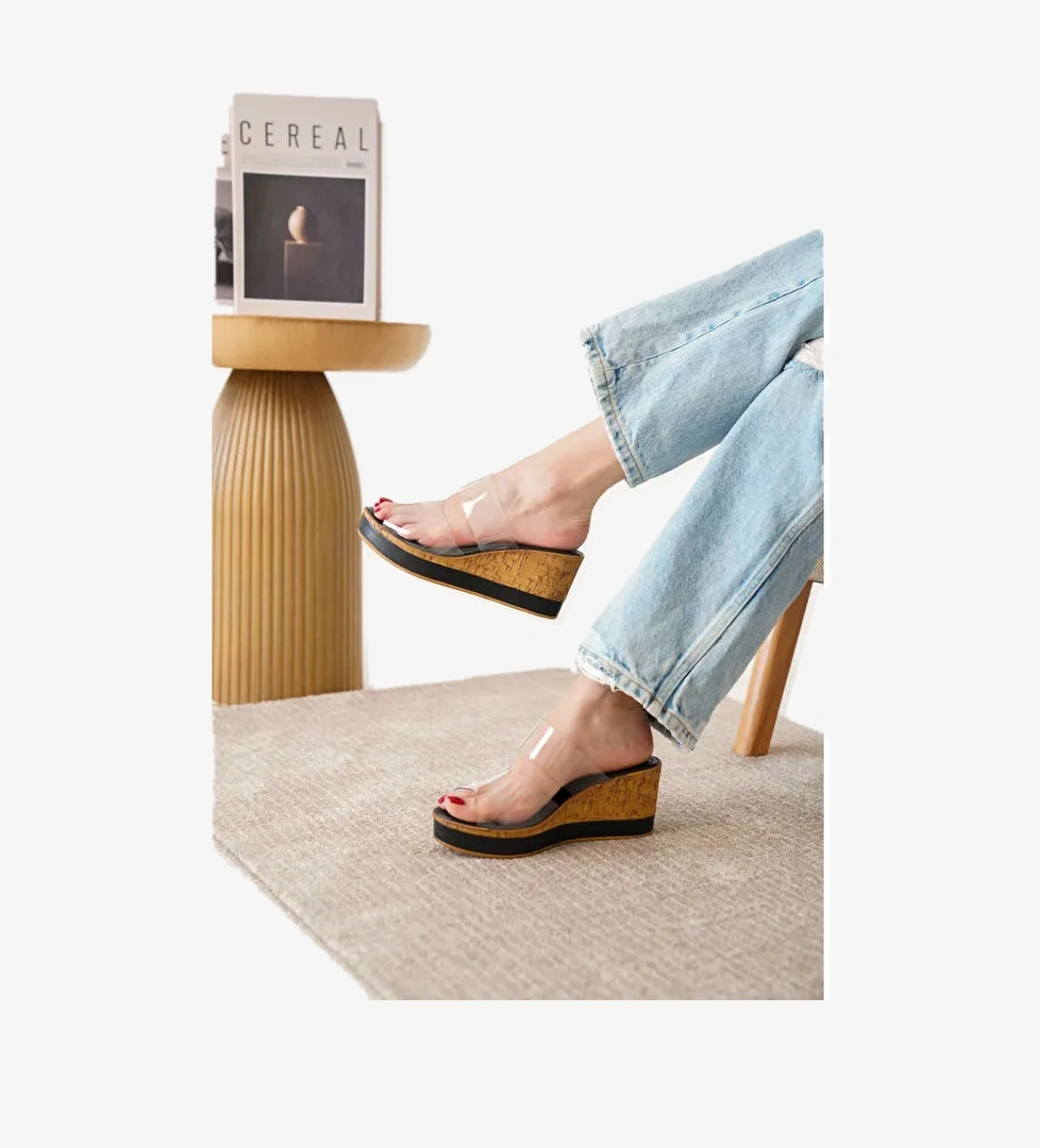 D02002 Günlük Ortopedik Dolgu Topuklu Kadın Terlik - Görsel 1