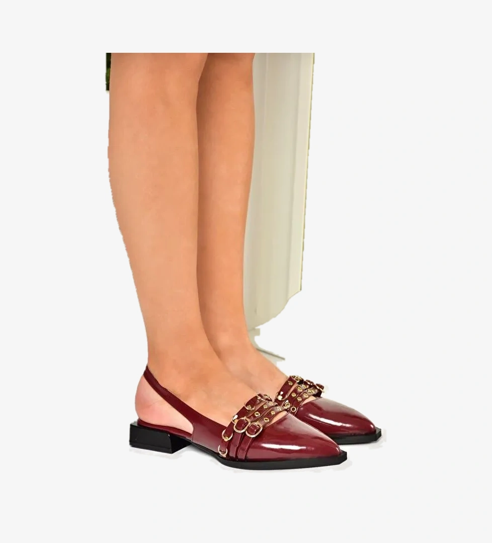 Fox Shoes U5187005 Bordo Siyah Kadın Ayakkabı model görseli