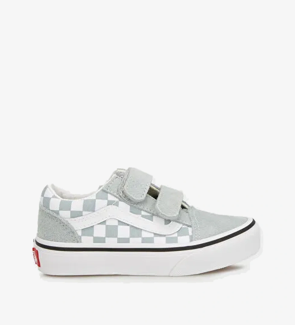 Old Skool V Kareli Süet Sneaker Ayakkabı VN000CYAEPO1 - Görsel 1