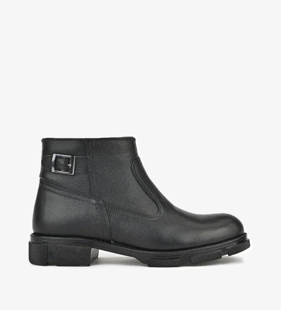 Erkek Hakiki Deri Kürklü Bot 153999Z044 Siyah - Görsel 1