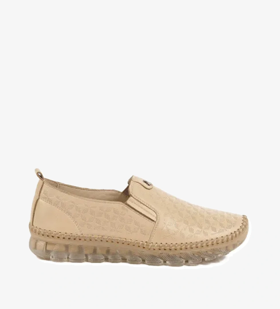 Bej Hakiki Deri Kadın Casual Ayakkabı 25401002Y Z