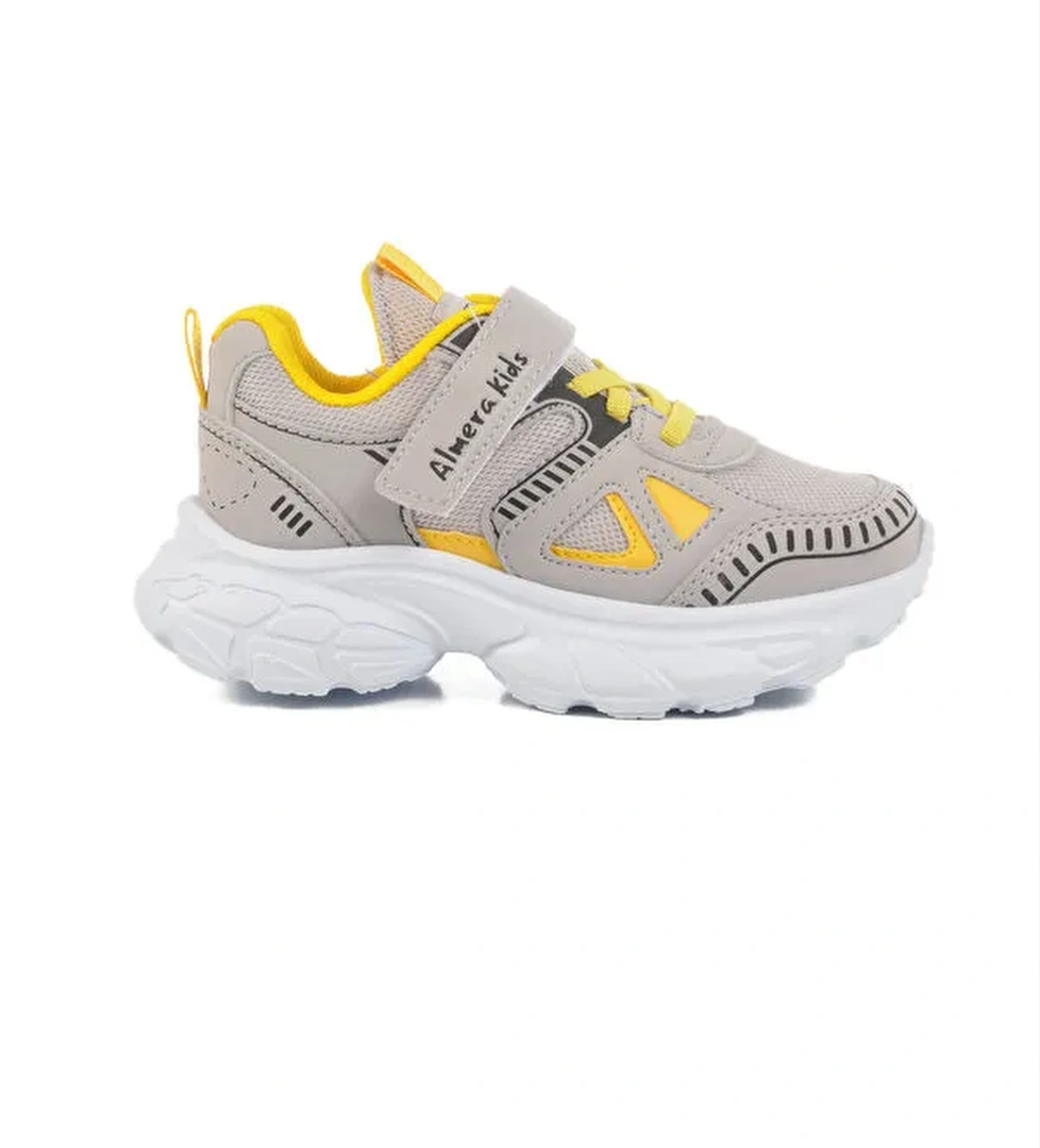 Buz Sarı Cırtlı Fileli Erkek Çocuk Spor Ayakkabı 1500 P