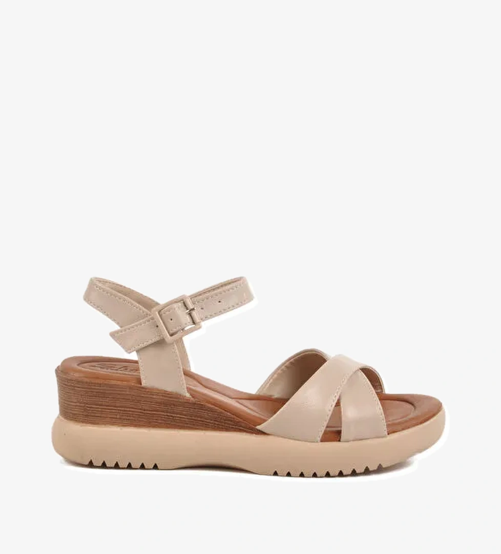 Ayakmod Siyah Ayakmod Cirtli Topuklu Kadın Sandalet T-002 Z