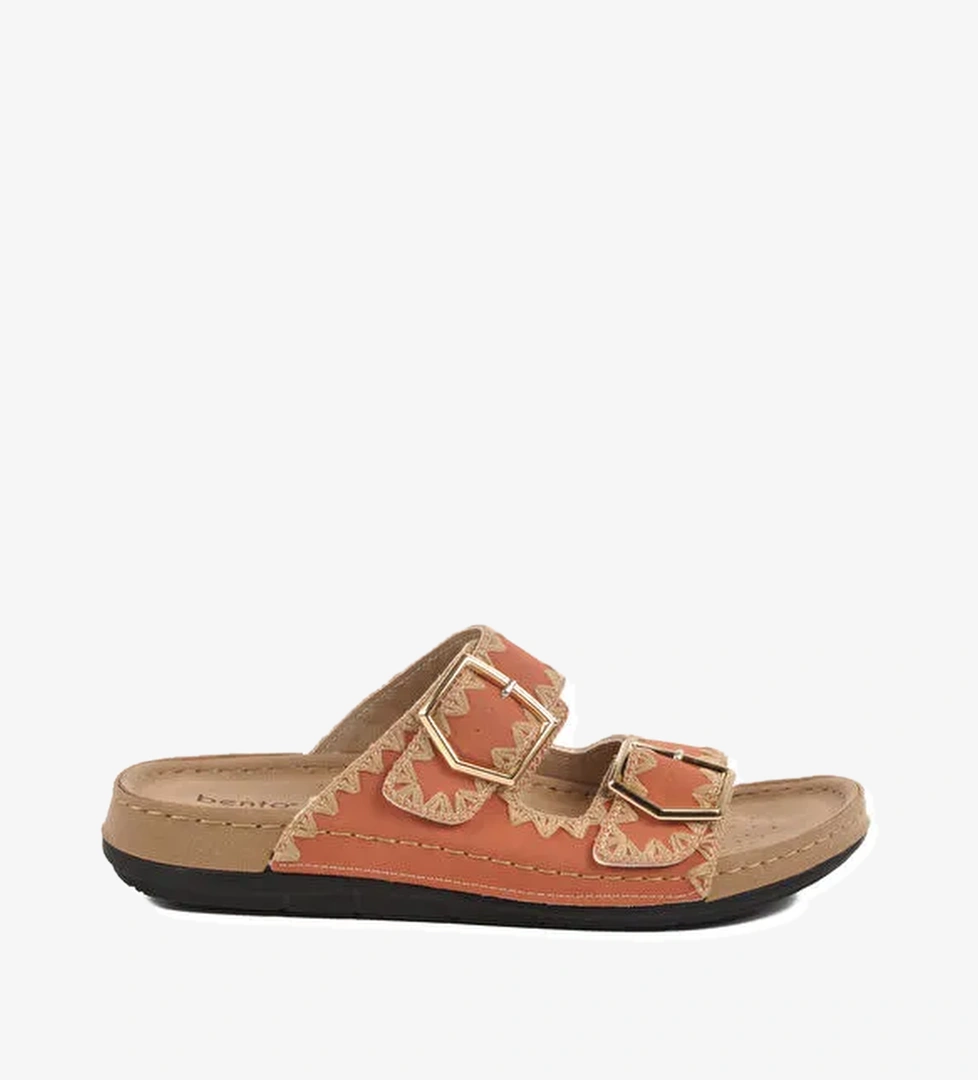 Kırmızı Anatomik Çift Bantlı Kadın Terlik 41.001 Z - Görsel 1