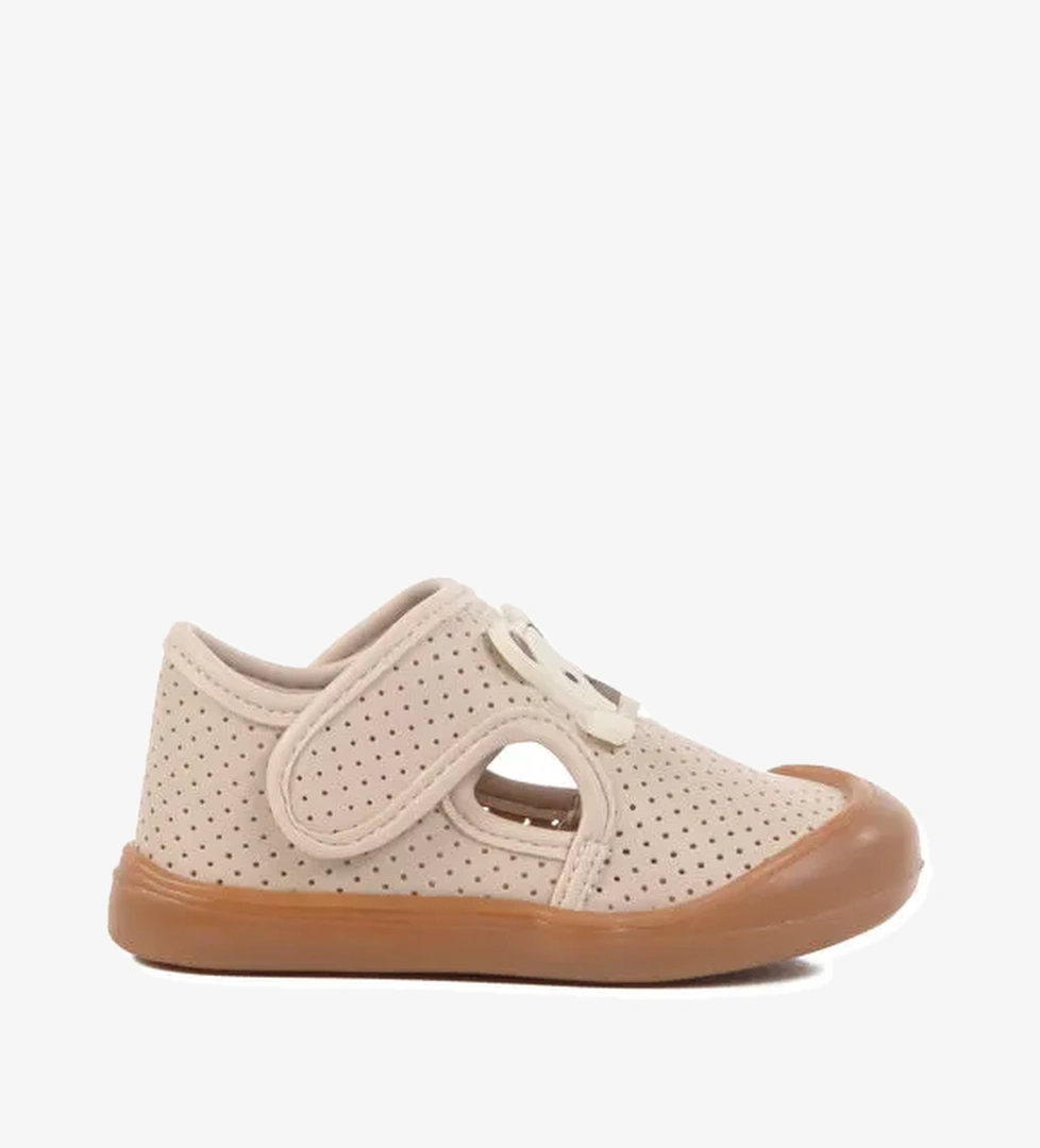 Bej Cırtlı Ortopedik Unisex Bebek Ayakkabı 25T101 İA - Görsel 1