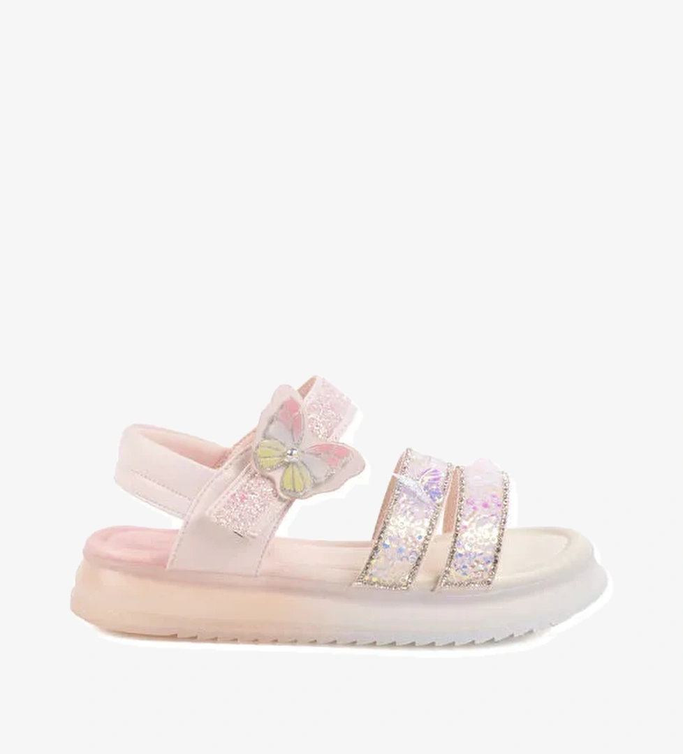 Guja Pembe Cırtlı Taş İşlemli Kız Çocuk Sandalet 25y600 F model görseli
