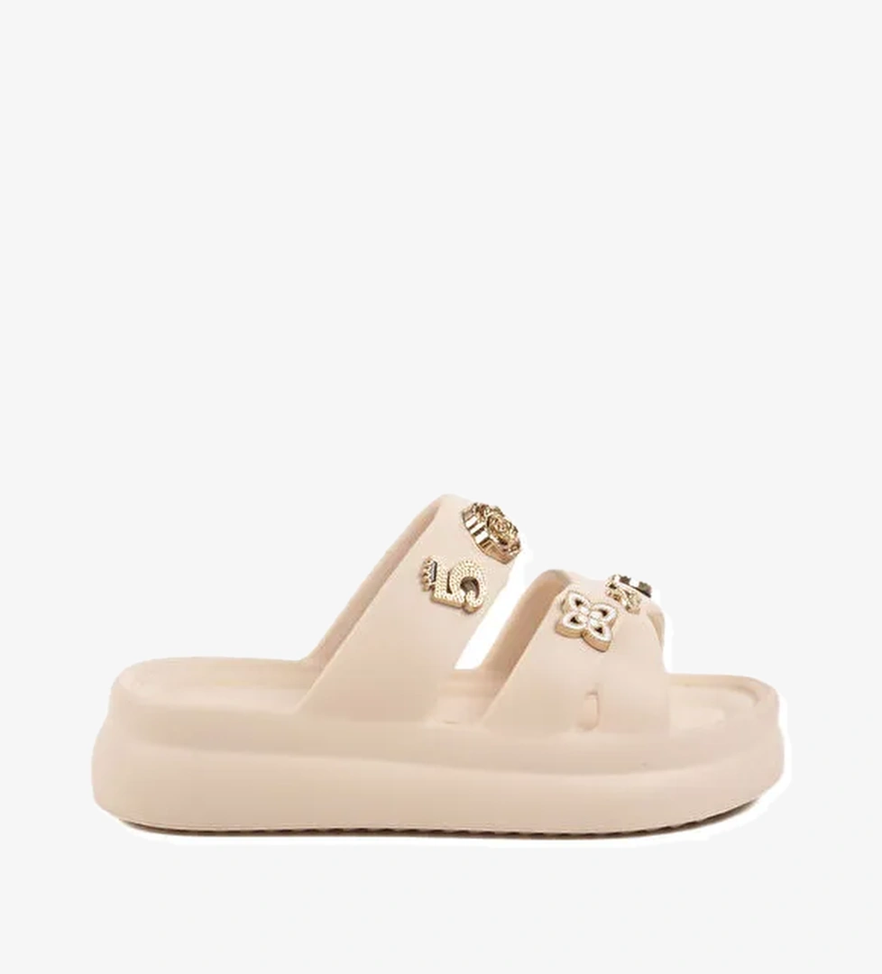 Ekru Eva Hafif Esnek Kadın Terlik 510 Z