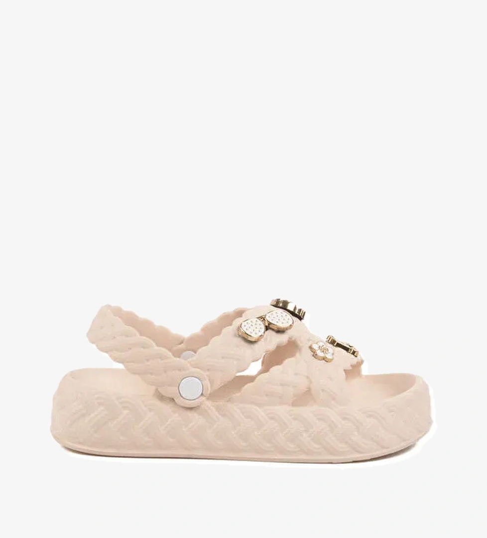 Ekru Eva Hafif Esnek Kadın Terlik 804 Z - Görsel 1