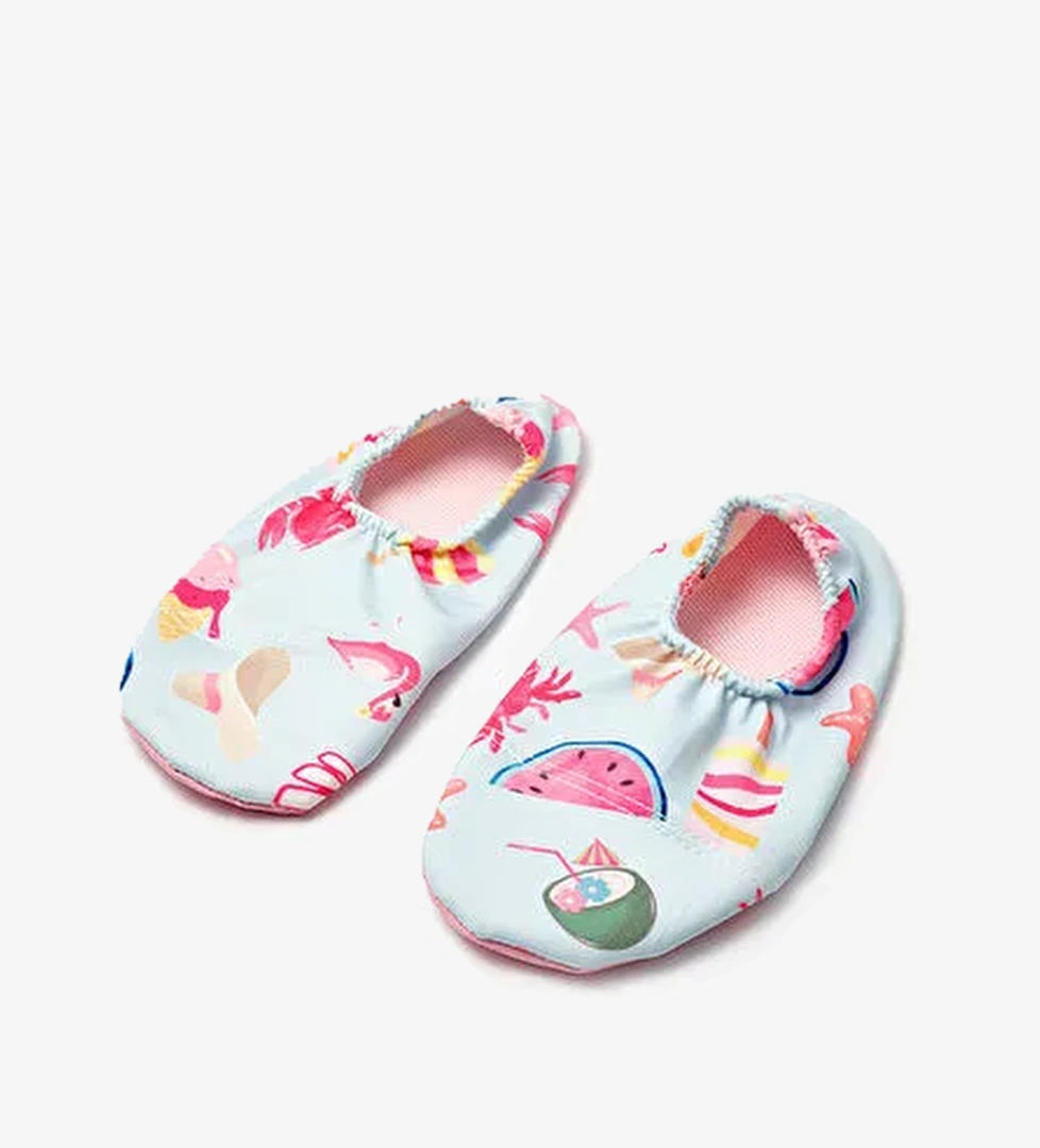Çok Renkli Dondurma Desenli Kız Çocuk Deniz Ve Havuz Ayakkabısı