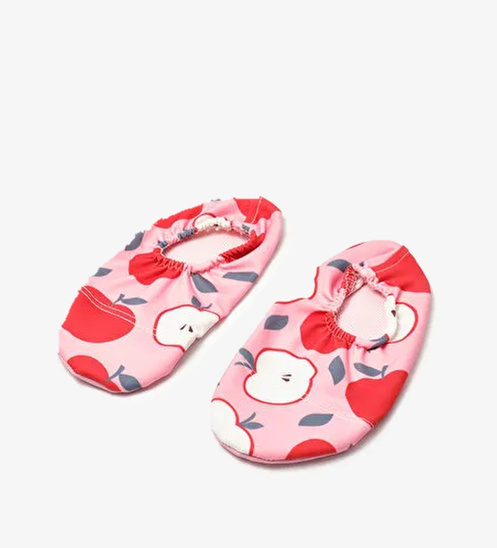 Kırmızı Elma Desenli Kız Çocuk Deniz Ve Havuz Ayakkabısı