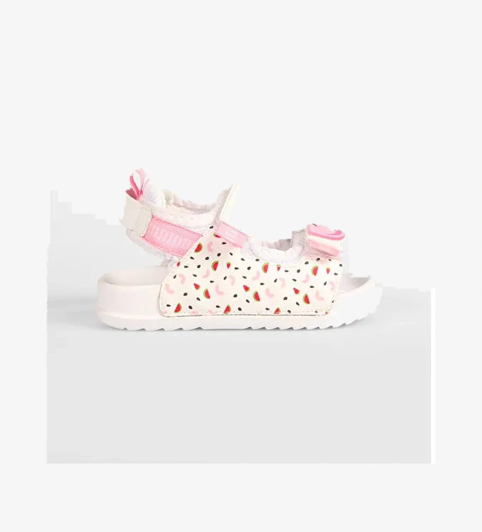 İnkagi Hafif Kız Okul Öncesi Beyaz Sandalet - Görsel 1