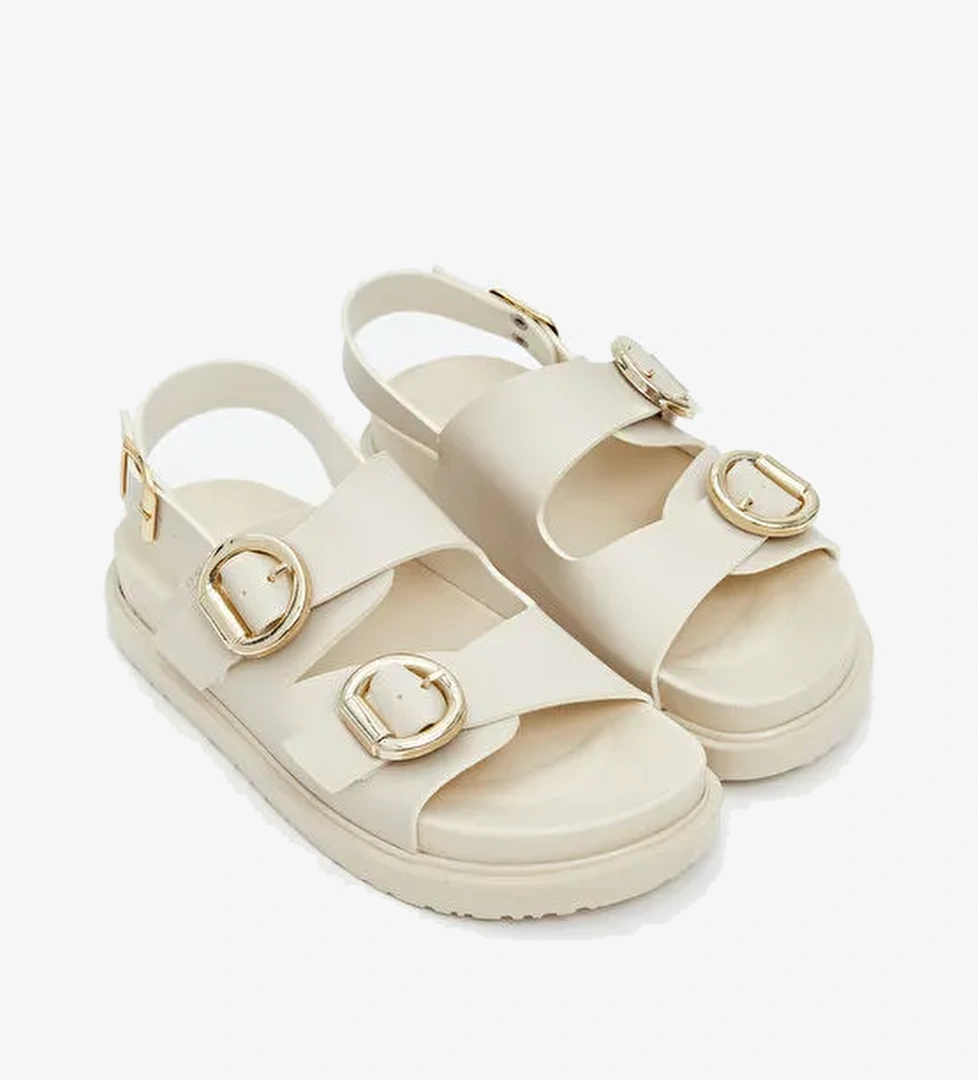 Deri Görünümlü Kız Çocuk Sandalet - Görsel 1