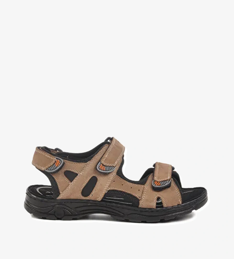 Ayakmod Siyah Kum Nubuk Erkek Çocuk Cırtlı Spor Sandalet 1305 G model görseli
