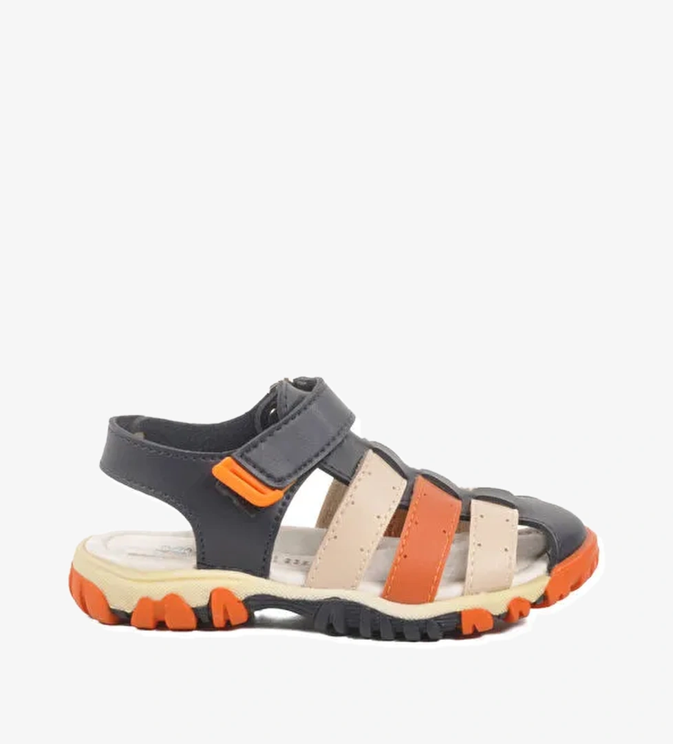 Lacivert Turuncu Cırtlı Erkek Çocuk Spor Sandalet 173101 P