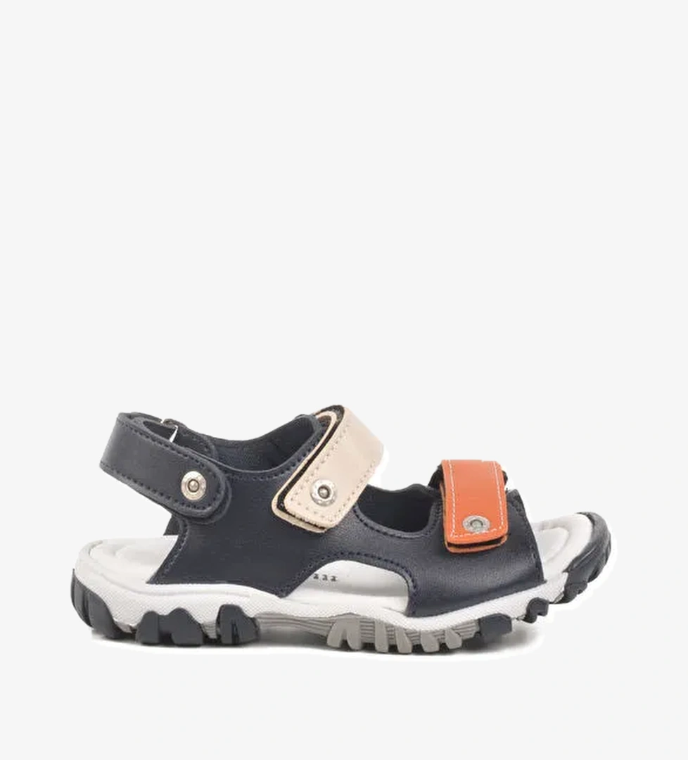 Lacivert Turuncu Cırtlı Erkek Çocuk Spor Sandalet 173110 P
