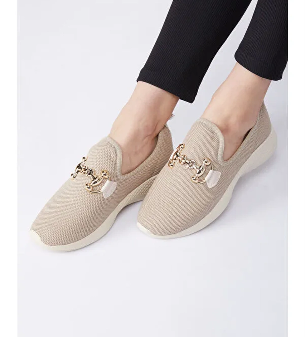 Kadın Vizon Tokalı File Spor Ayakkabı - 27093 - Görsel 1