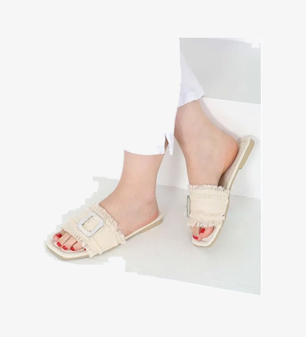 Kadın Krem Tokalı Jean Terlik 27159