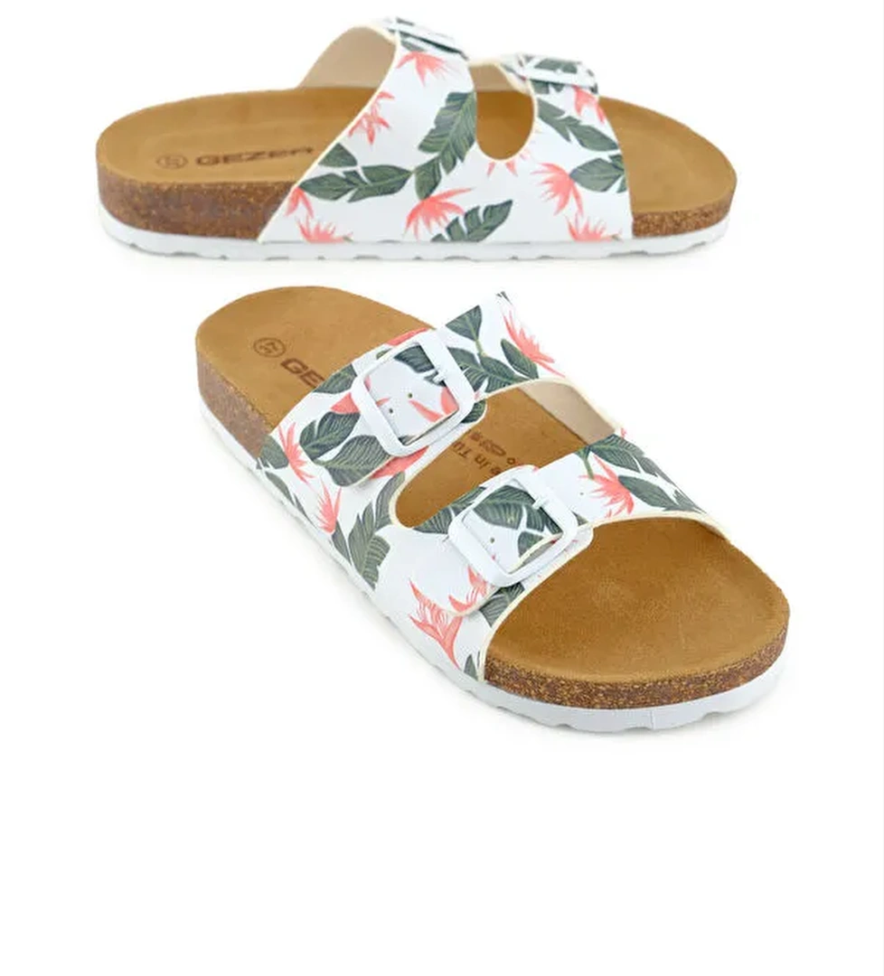 Gezer Kadın Yazlık Rahat Mantar PVC Taban İki Toka Ayarlanabilir Günlük Terlik model görseli