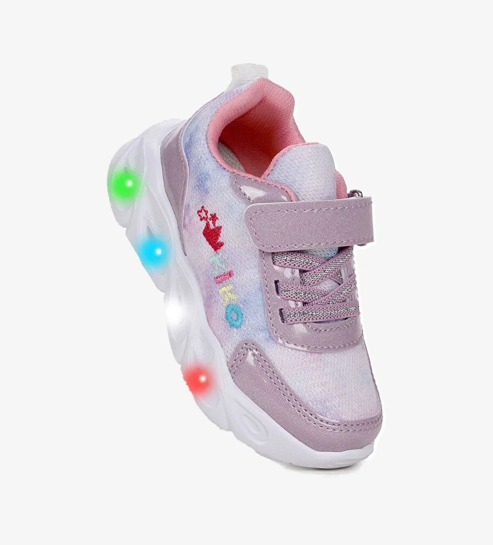 Teno Cırtlı Işıklı Kız Bebek Spor Ayakkabı - Görsel 1