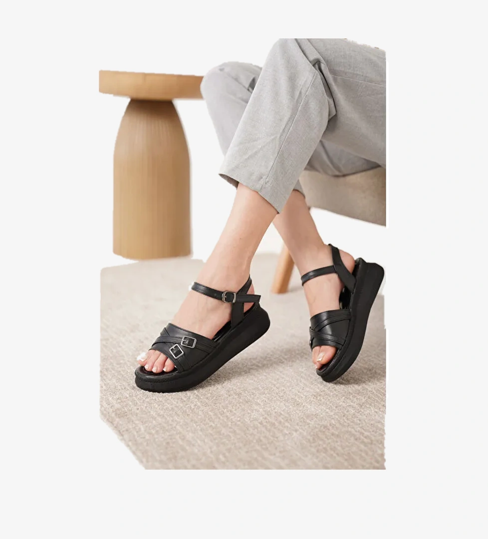 D644 Günlük Ortopedik Kadın Sandalet - Görsel 1