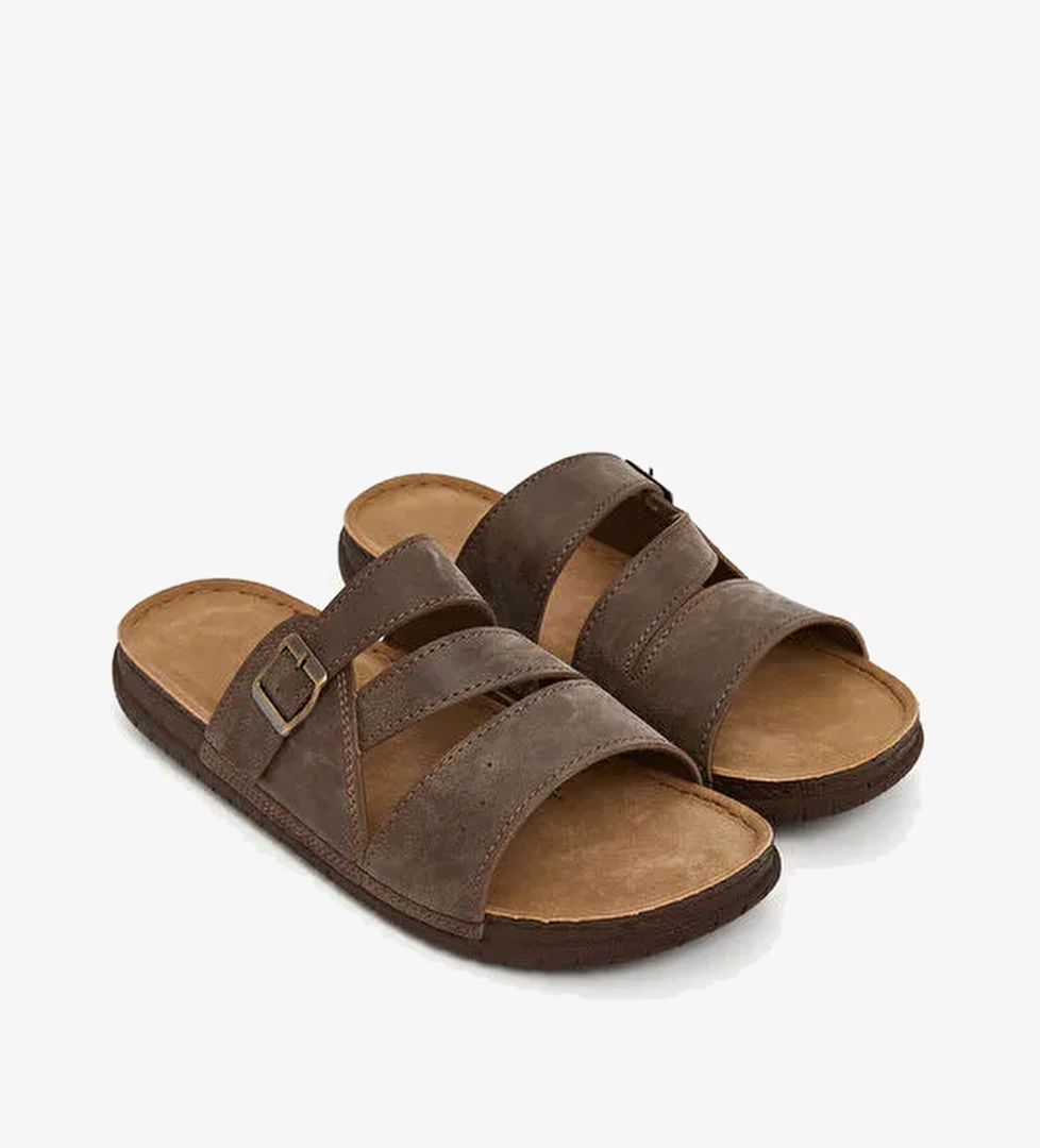 Süet Görünümlü Erkek Terlik - Görsel 1