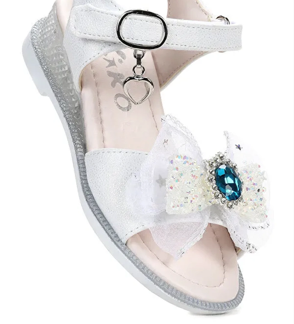 Bufly Fiyonklu Kız Çocuk Sandalet Ayakkabı