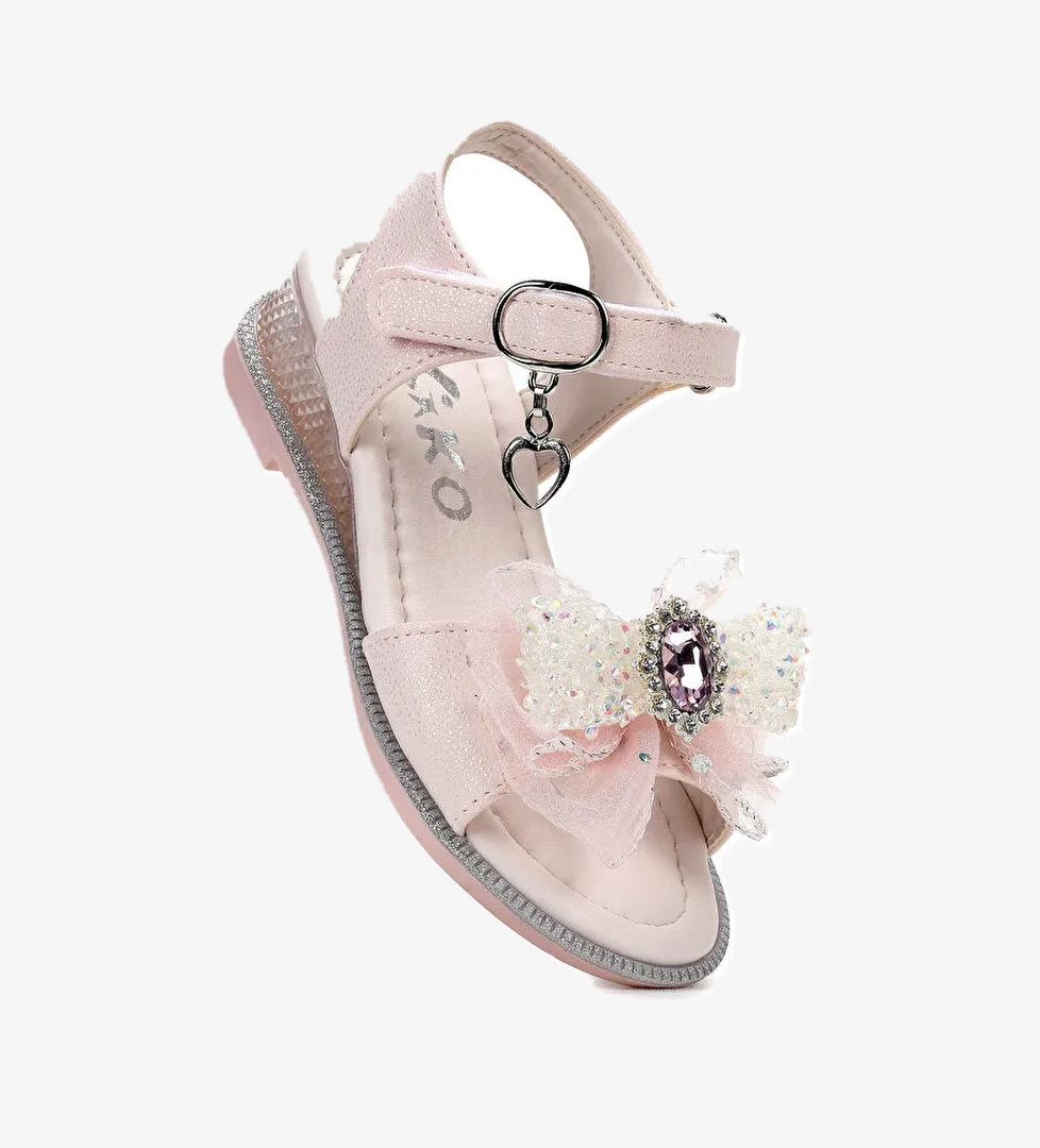 Bufly Fiyonklu Kız Çocuk Sandalet Ayakkabı - Görsel 1