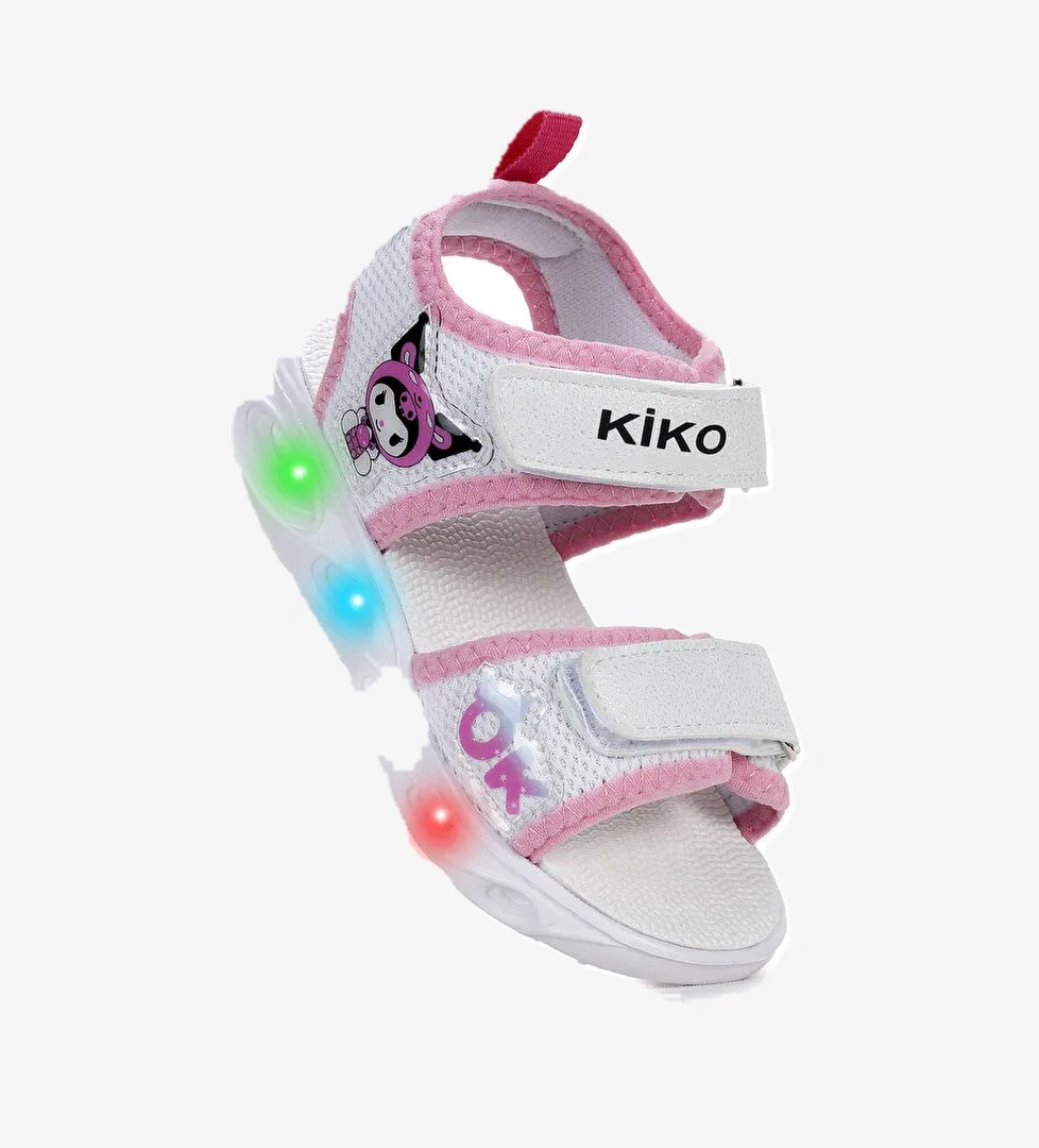 Kuruza Günlük Işıklı Cırtlı Kız Bebek Sandalet Ayakkabı