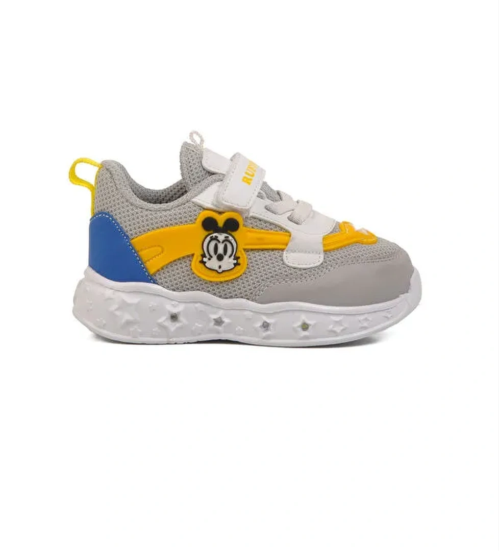 Buz Saks Cırtlı Işıklı Hafif Unisex Çocuk Spor Ayakkabı Ruffon B