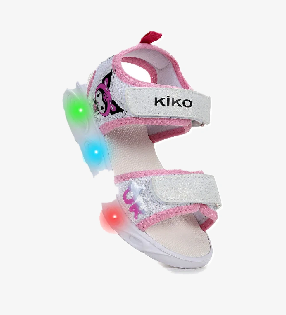 Kuruza Günlük Işıklı Cırtlı Kız Çocuk Sandalet Ayakkabı