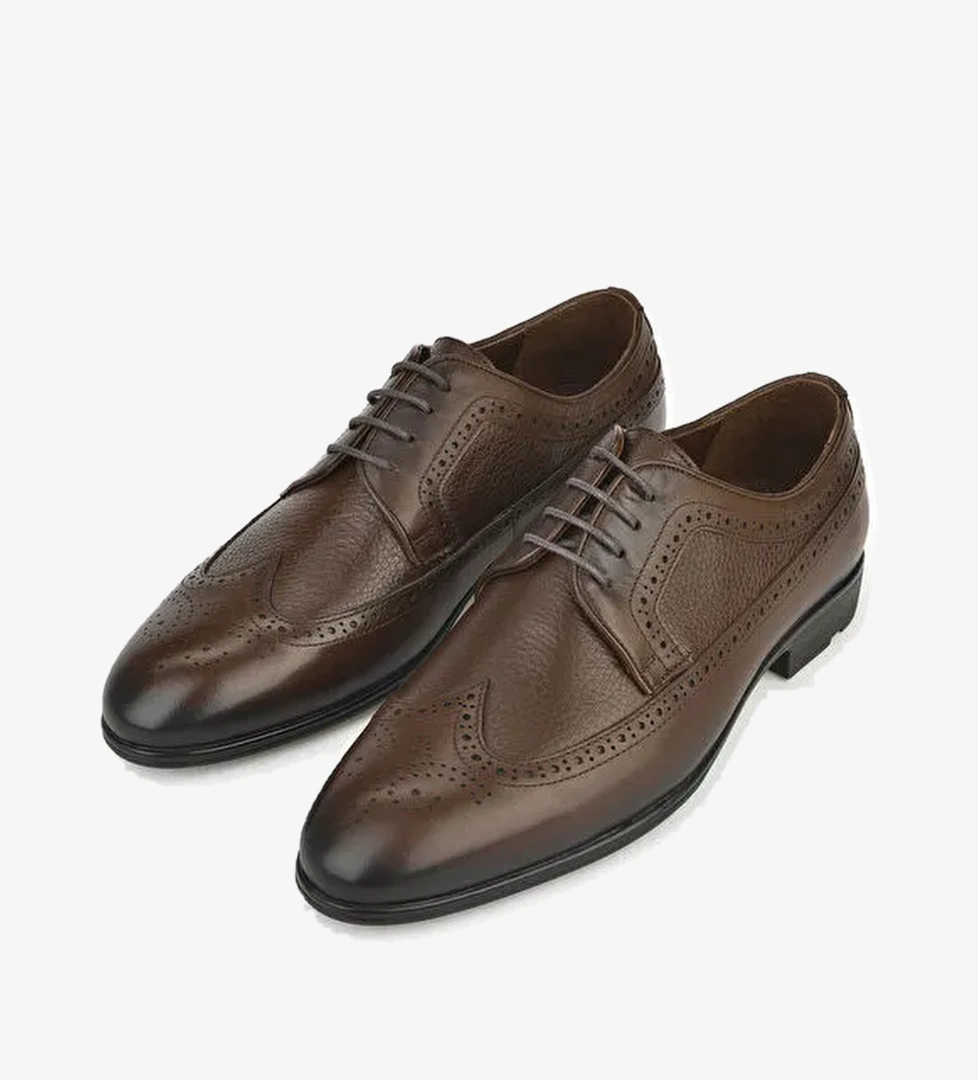 Erkek Hakiki Deri Küçük Numara Ayakkabı 141745Z4152 Kahve - Görsel 1