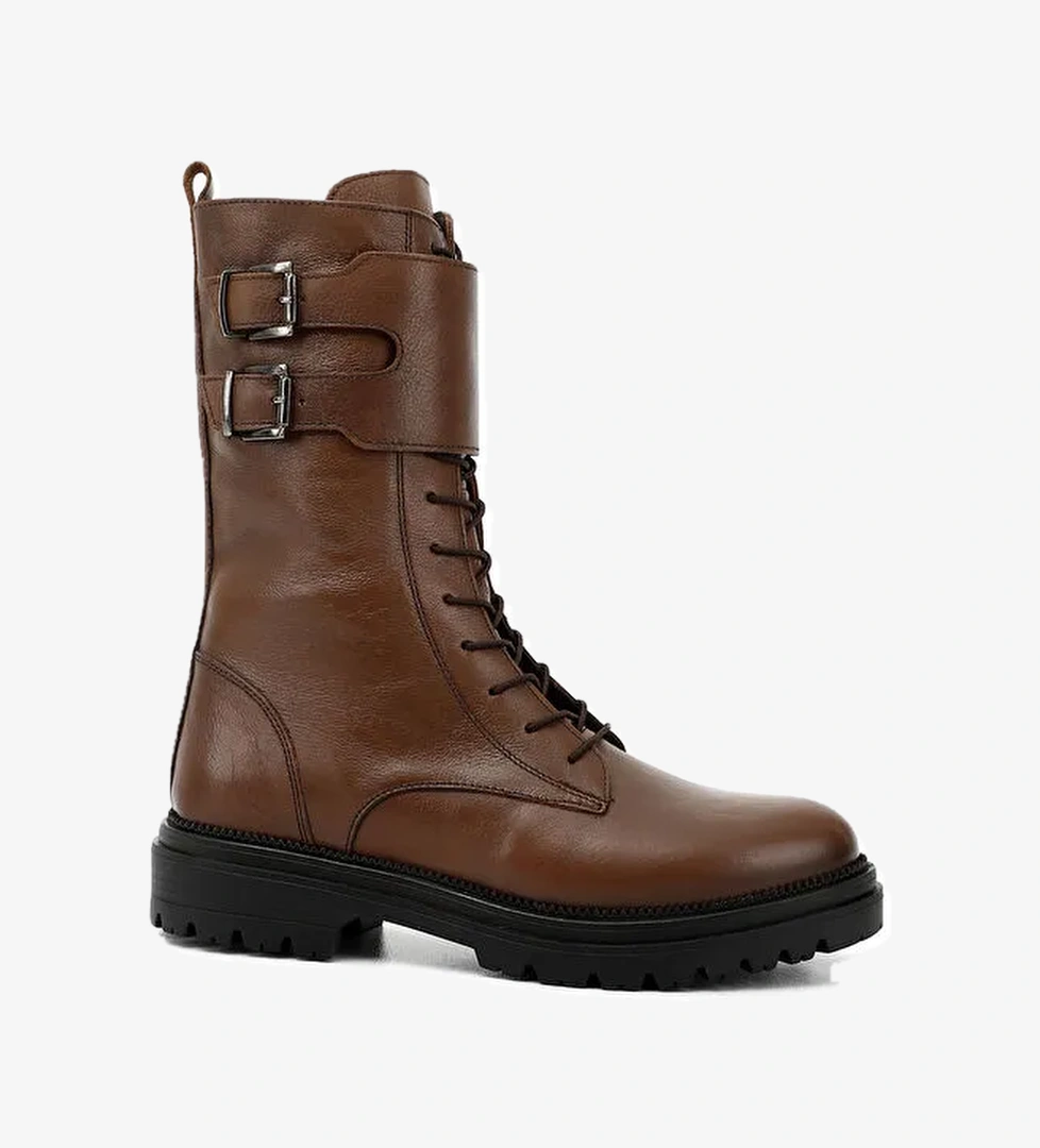 Kadın TABA Fermuarlı Hakiki Deri Postal Bot - Görsel 1