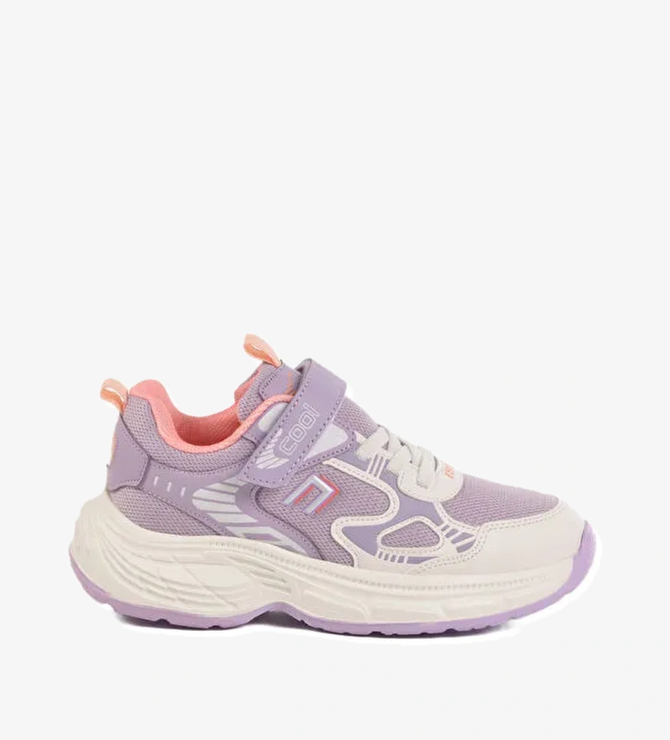 Lila Cırtlı Fileli Hafif Kız Çocuk Spor Ayakkabı Dian F